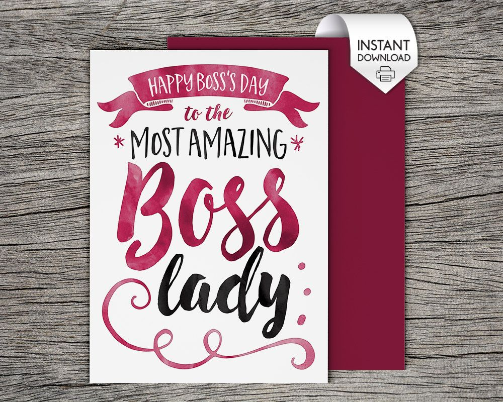 Boss s Day Card Bosses Day Card Printable Card Boss Birthday Card For 