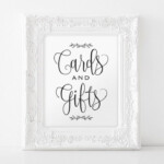 Cards And Gifts Sign Gift Table Sign Cards And Gifts Printable
