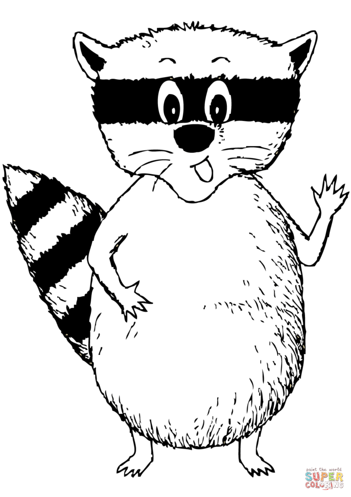 Cartoon Raccoon Coloring Page Free Printable Coloring Pages