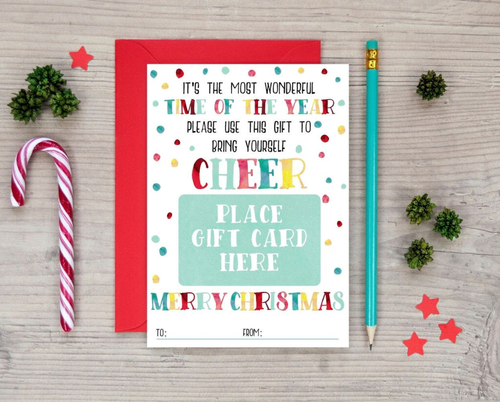 Christmas Printable Gift Card Holder Holiday Printable Gift Card 