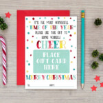 Christmas Printable Gift Card Holder Holiday Printable Gift Card