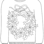 Christmas Ugly Sweater With A Christmas Wreath Motif Coloring Page