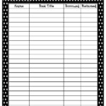 Classroom Book Check Out Form Book Sign Out Sheet Classroom Library