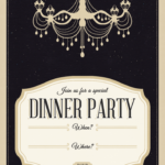 Classy Chandelier Free Printable Dinner Party Invitation Template