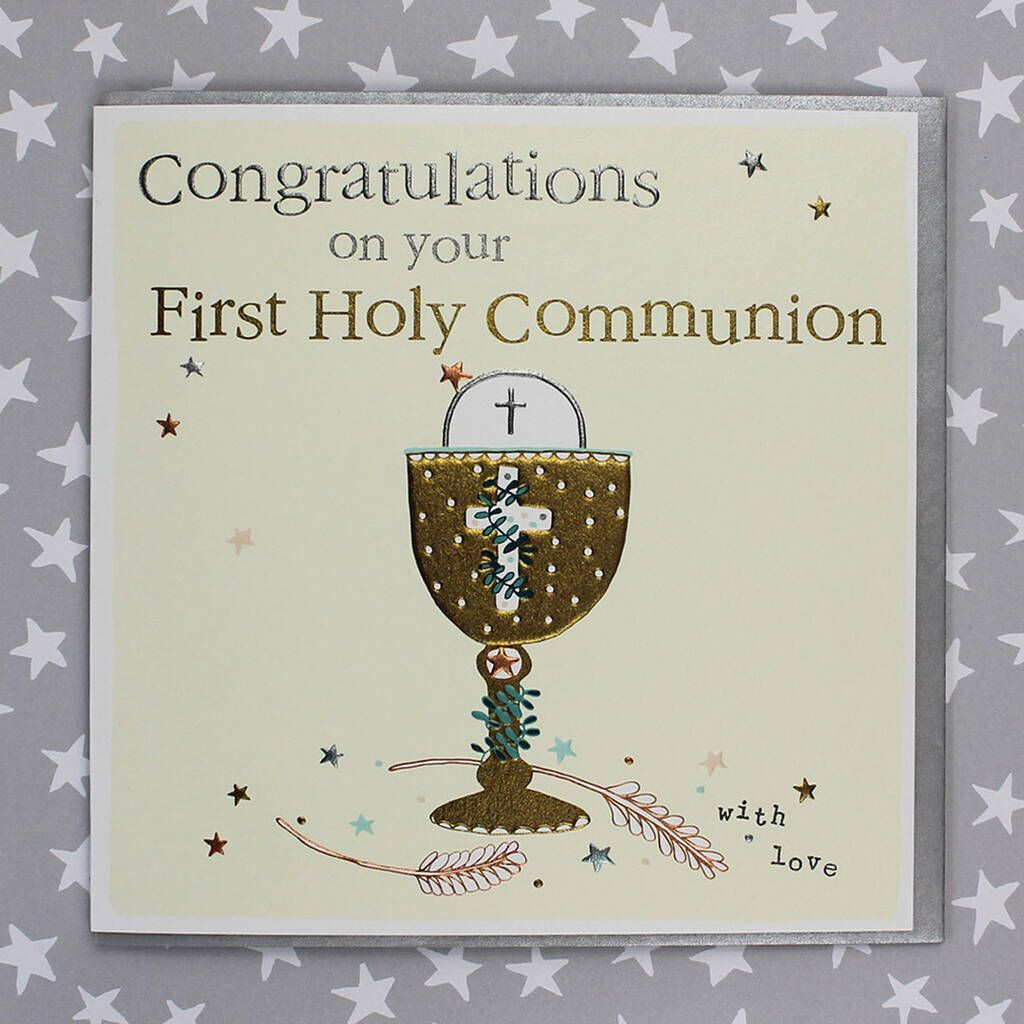 Congratulations On Your First Holy Communion Card In 2020 First Holy 