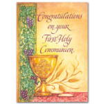 Congratulations On Your First Holy Communion First Communion Card