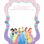 Cool FREE Template Free Printable Ornate Disney Princesses Invitation