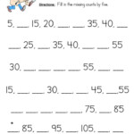 Count Fives Fill In The Blank Worksheet First Grade Math Worksheets