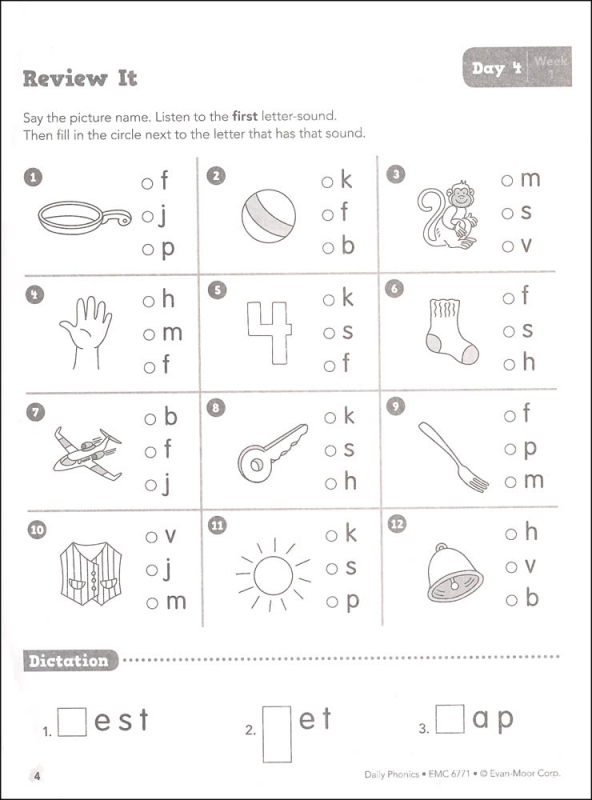 Daily Phonics Grade 1 Individual Student Workbook Evan Moor 