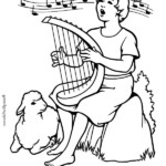 David The Shepherd Boy Sing A Song Praise To God Coloring Pages Kids