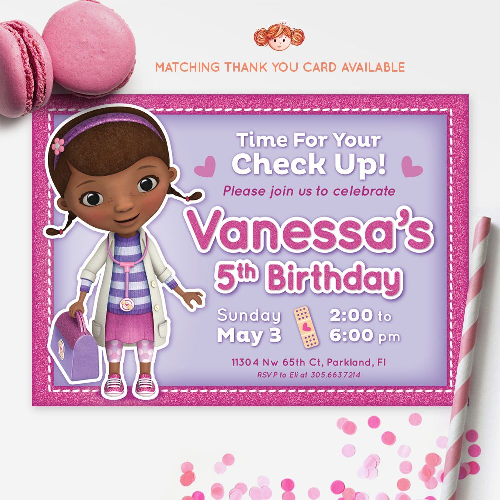 DOC MCSTUFFINS INVITATION Doc McStuffins Printable Kids Invitation 