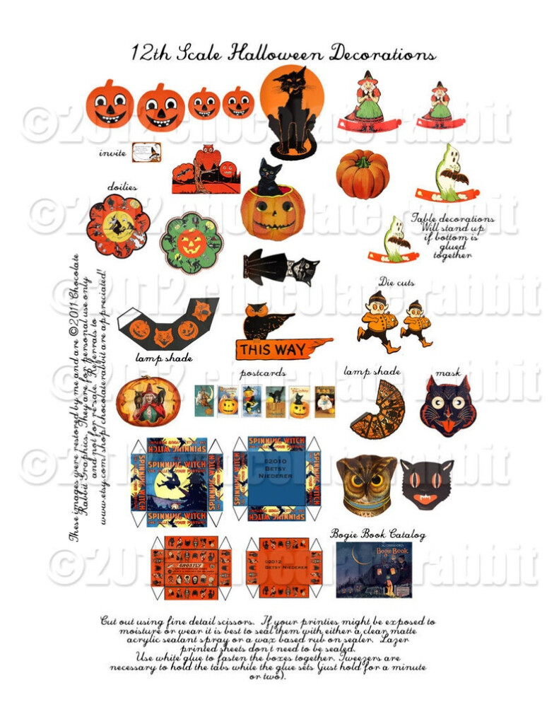 Dollhouse 12th Scale Vintage Halloween Printable Collage Sheet Etsy
