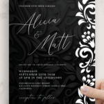 Download Printable Black And White Wedding Invitation PDF