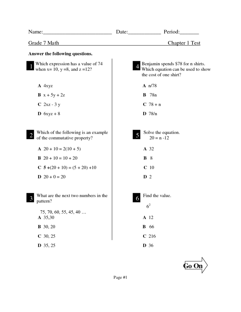Easy 7th Grade Math Worksheets Printable Worksheets And Activities 