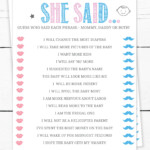 Editable Pink And Blue He Said She Said Game Template Gender Reveal