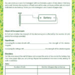 Experimenting With Electromagnets Printable Science Worksheets 6th