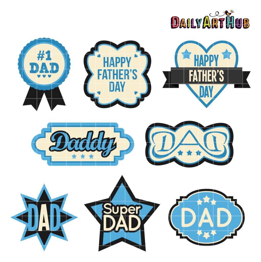 Father s Day Labels Clip Art Set Daily Art Hub Free Clip Art 