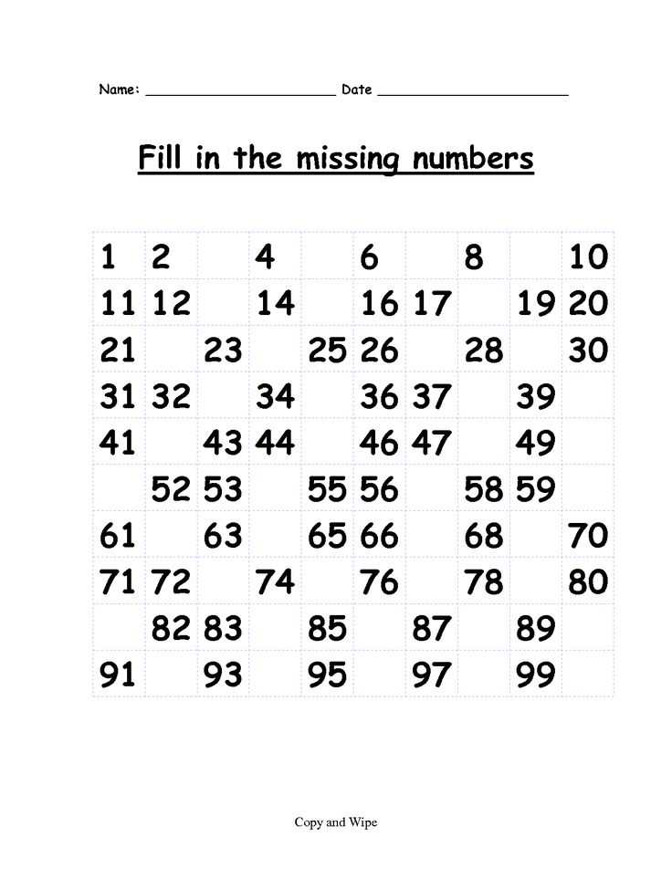 Fill In The Missing Numbers First Grade Math Worksheets Fun Math 