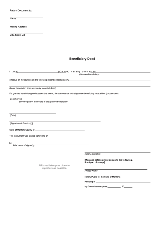 Free Printable Beneficiary Forms