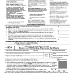 Fillable Form Nc 4 Employee S Withholding Allowance Certificate