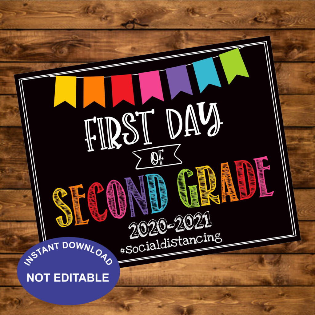 First Day Of 2nd Grade 2020 Instant Download First Day Of School 