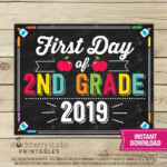 First Day Of 2nd Grade Sign 1st Day Of School Printable Etsy