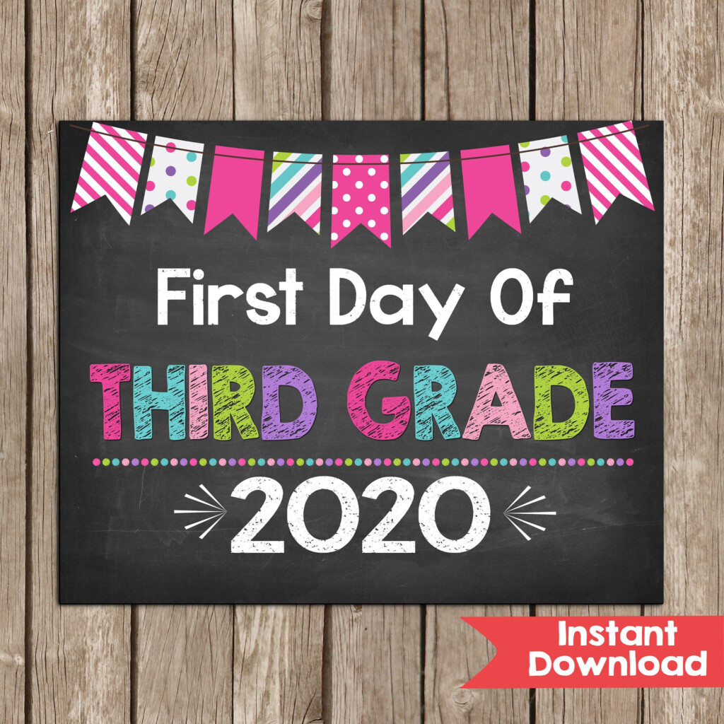 First Day Of Third Grade Sign 8x10 First Day Of 3rd Grade Etsy In 