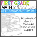 First Grade Math Checklist For The Common Core Standards First Grade