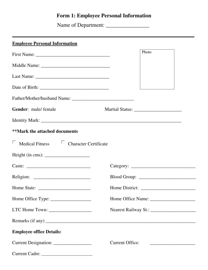 FREE 13 Employee Information Forms In MS Word PDF