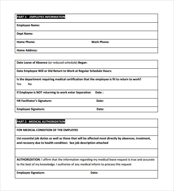 FREE 16 Return To Work Medical Form Templates In PDF MS Word