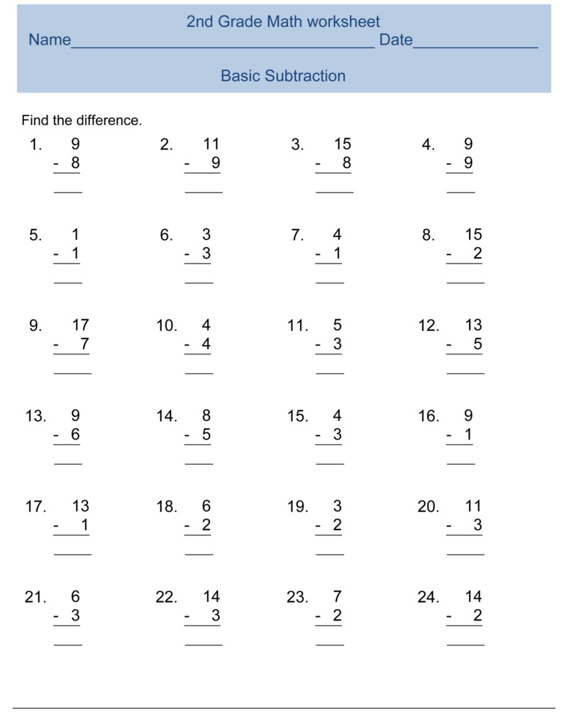 Math Worksheets For 2nd Grade Free Printable