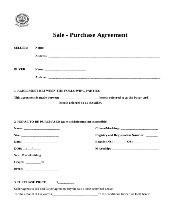 FREE 9 Sales Agreement Form Samples In PDF MS Word