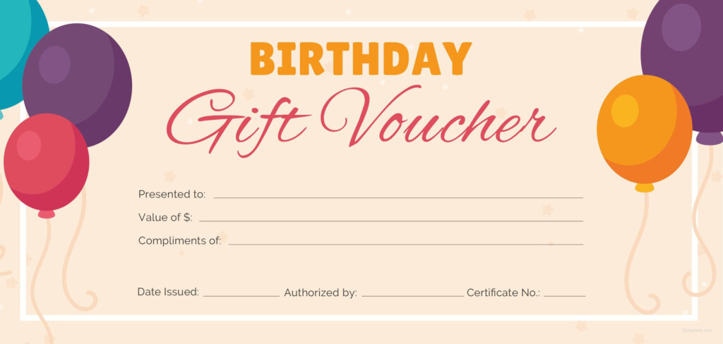 Free Birthday Gift Certificate Template Addictionary