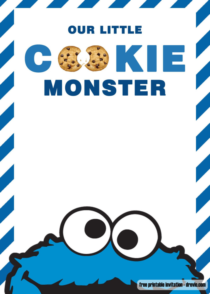 FREE Cookie Monster Birthday Invitation Templates FREE Printable 