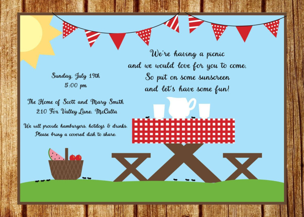 Free Downloadable Picnic Invitation Template Picnic Invitation 