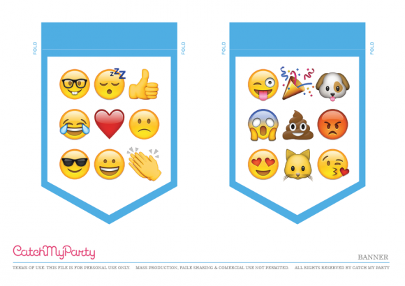 Free Emoji Party Printable Happy Birthday Banner CatchMyParty