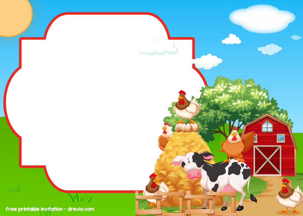 FREE Farm Barnyard Invitation Templates DREVIO