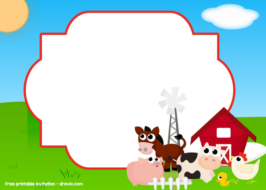 FREE Farm Barnyard Invitation Templates DREVIO