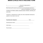 Free Minor Child Photo Release Form PDF Word EForms Free