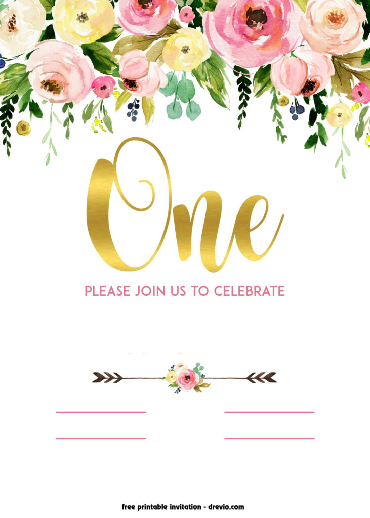 FREE Printable 1st Birthday Invitation Vintage Style FREE 