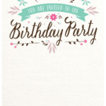 Free Printable Birthday Invitation Flat Floral Greetings