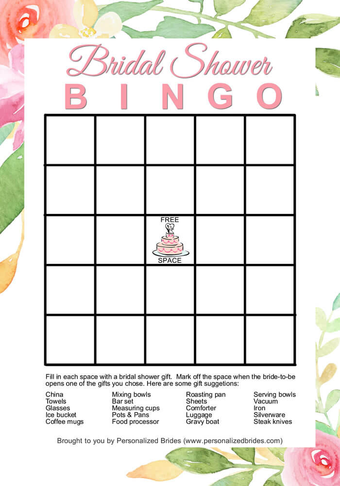 Free Printable Bridal Shower Games Personalized Brides
