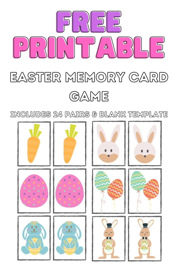 Free Printable Easter Memory Card Game Kate Shelby