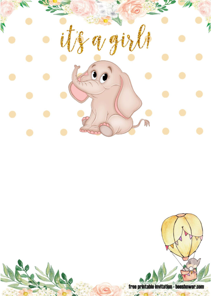 FREE Printable Elephant Baby Shower Invitations Templates Free 