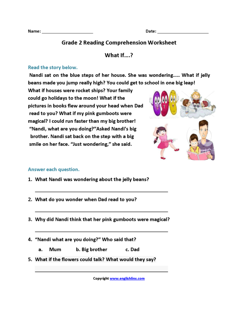 Free Printable English Comprehension Worksheets For Grade 2 