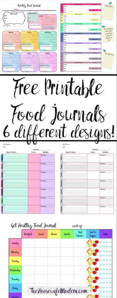 Free Printable Food Journals 6 Different Designs Food Journal 