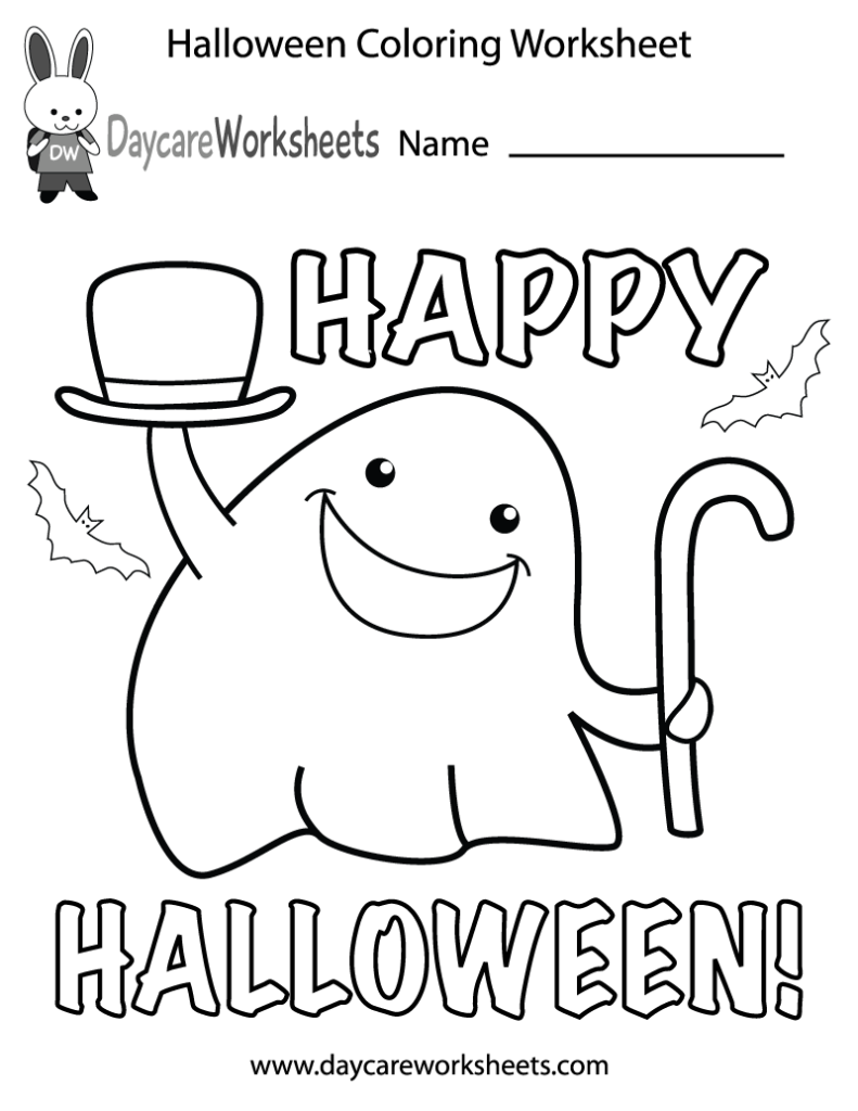 Free Printable Halloween Coloring Worksheet For Preschool