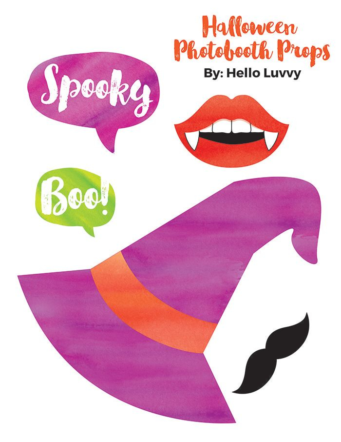 Free Printable Halloween Photo Booth Props HelloLuvvy Halloween