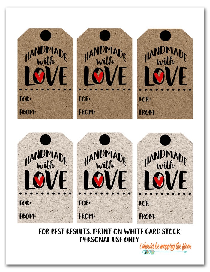 Free Printable Handmade With Love Tags Free Christmas Tags Free 