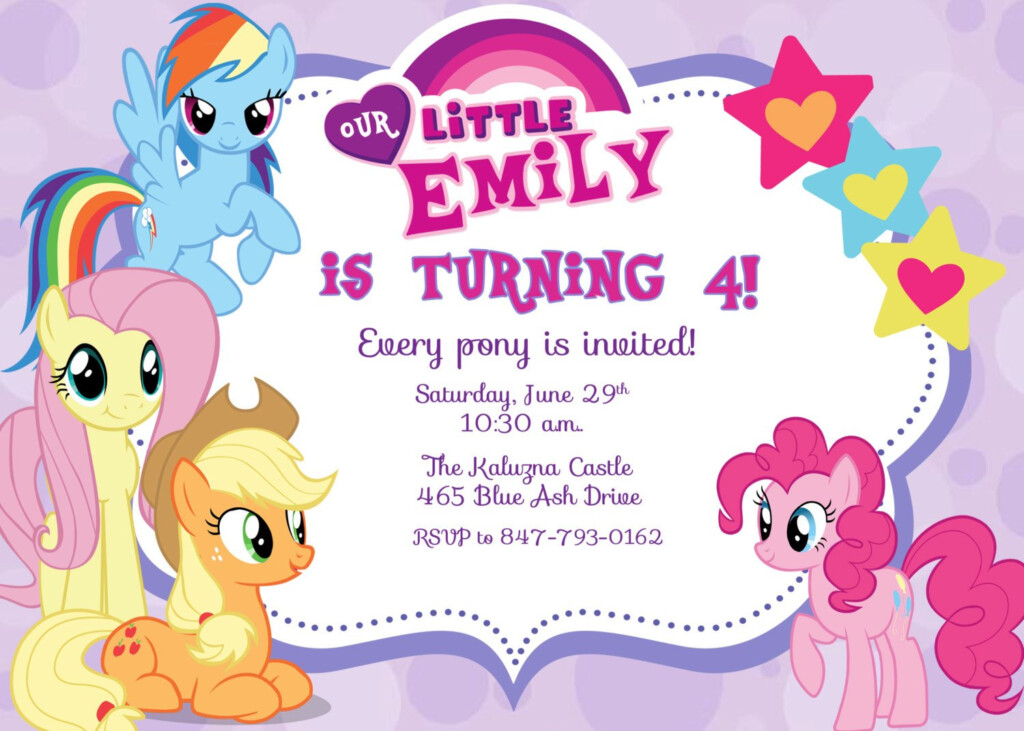 FREE Printable My Little Pony Birthday Invitations Drevio Invitations 